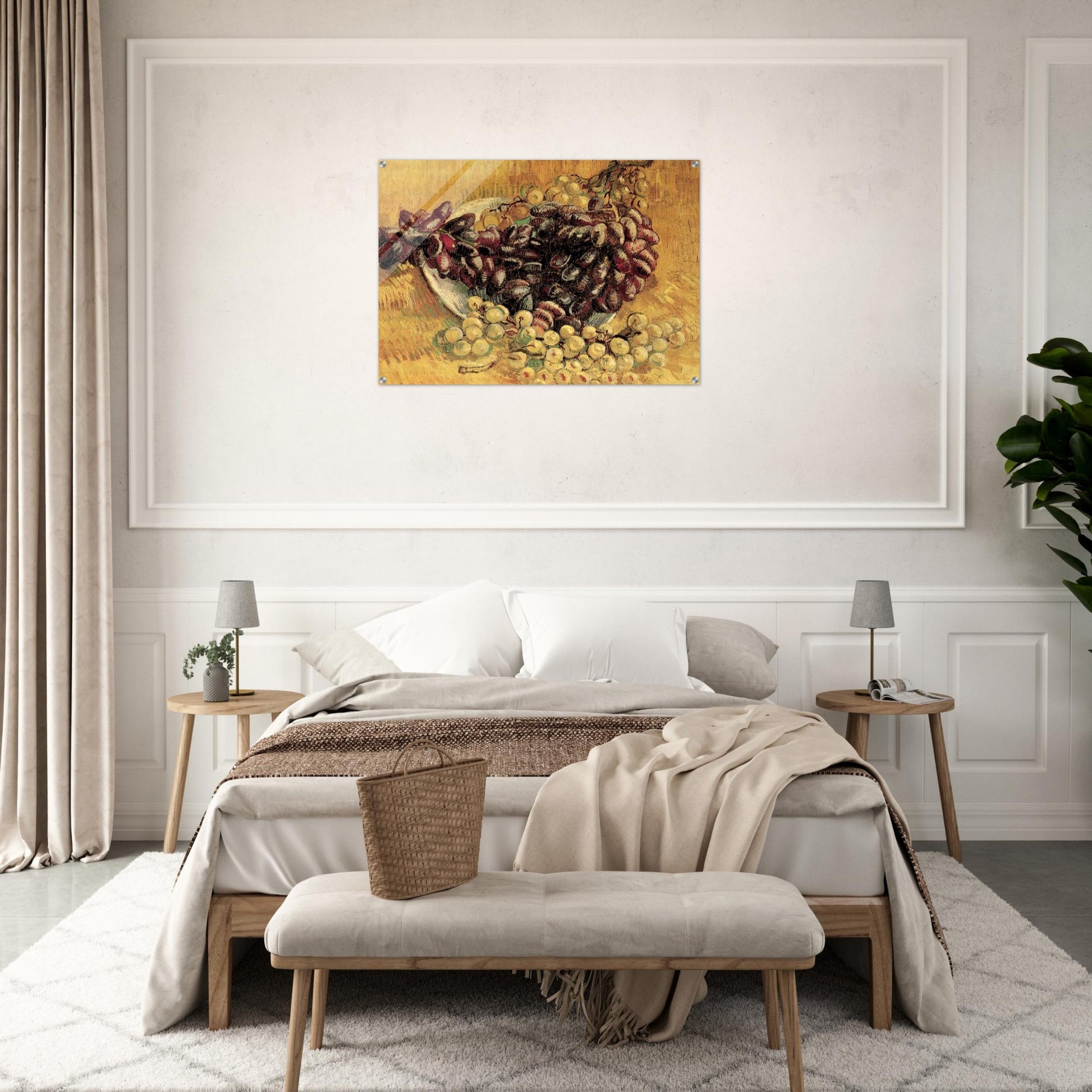 Still Life with Grapes - Vincent van Gogh Acrylic Print - 70x100 cm / 28x40″ inches