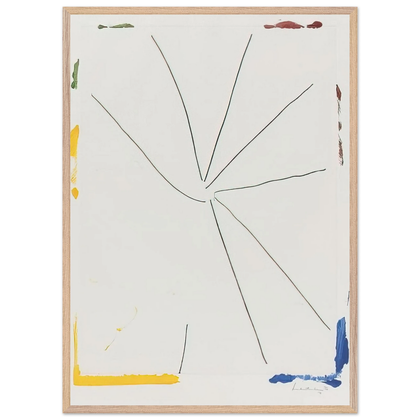 Helen Frankenthaler - Free Wheeling - 1971 Wall art - 27x35 cm / 11x14 Inches - Premium Wooden Framed Poster With Fine Art Paper - Black frame