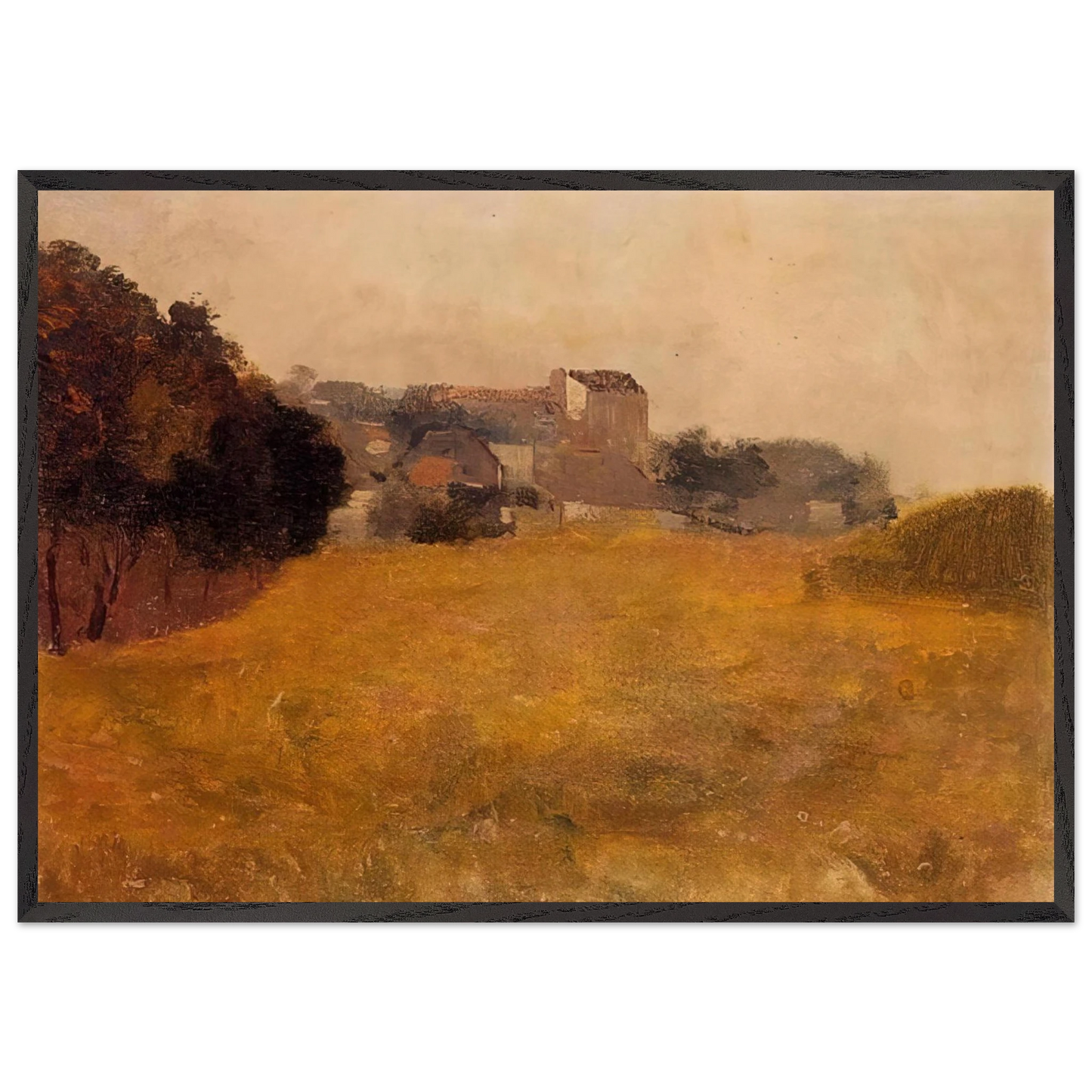 SMALL VILLAGE IN THE MEDOC - Odilon Redon Framed Art Print – Black Wooden Frame - Default Title - -Framed Art Print