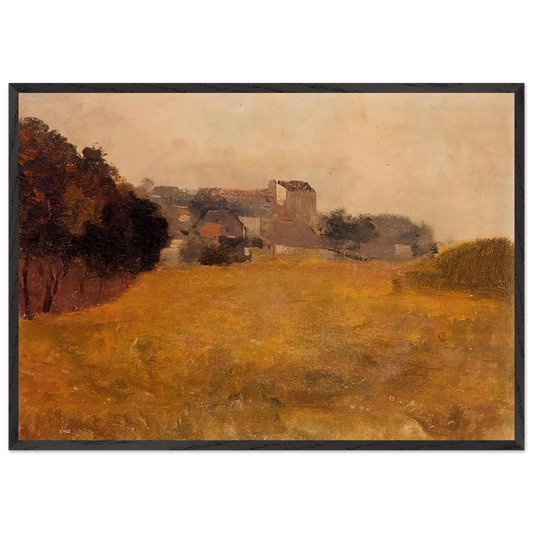 SMALL VILLAGE IN THE MEDOC - Odilon Redon Framed Art Print – Black Wooden Frame - Default Title - -Framed Art Print