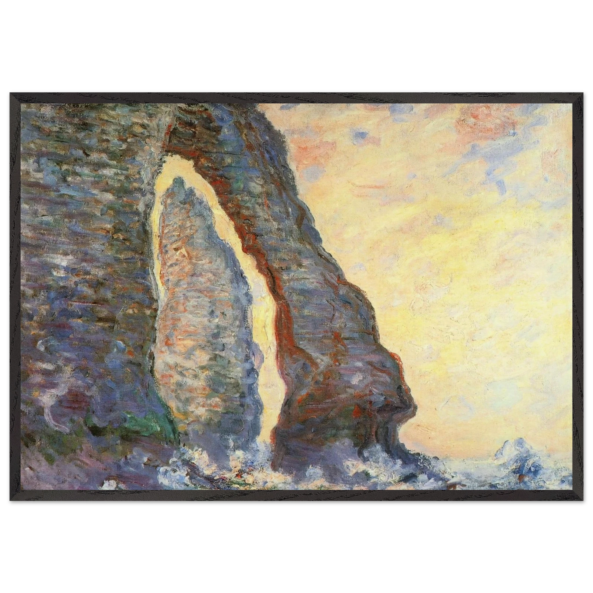 The Rock Needle Seen through the Porte dAval - claude monet Framed Art Print – Black Wooden Frame - Default Title - -Framed Art Print
