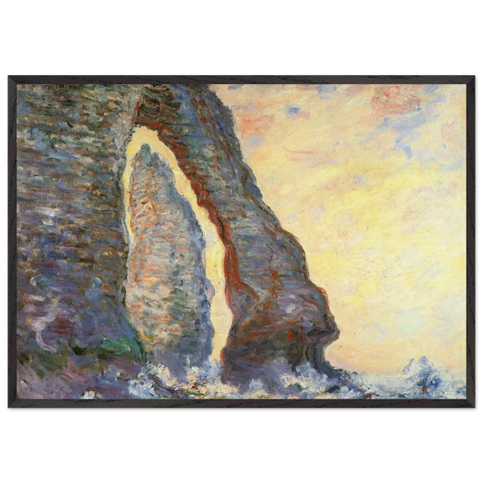 The Rock Needle Seen through the Porte dAval - claude monet Framed Art Print – Black Wooden Frame - Default Title - -Framed Art Print