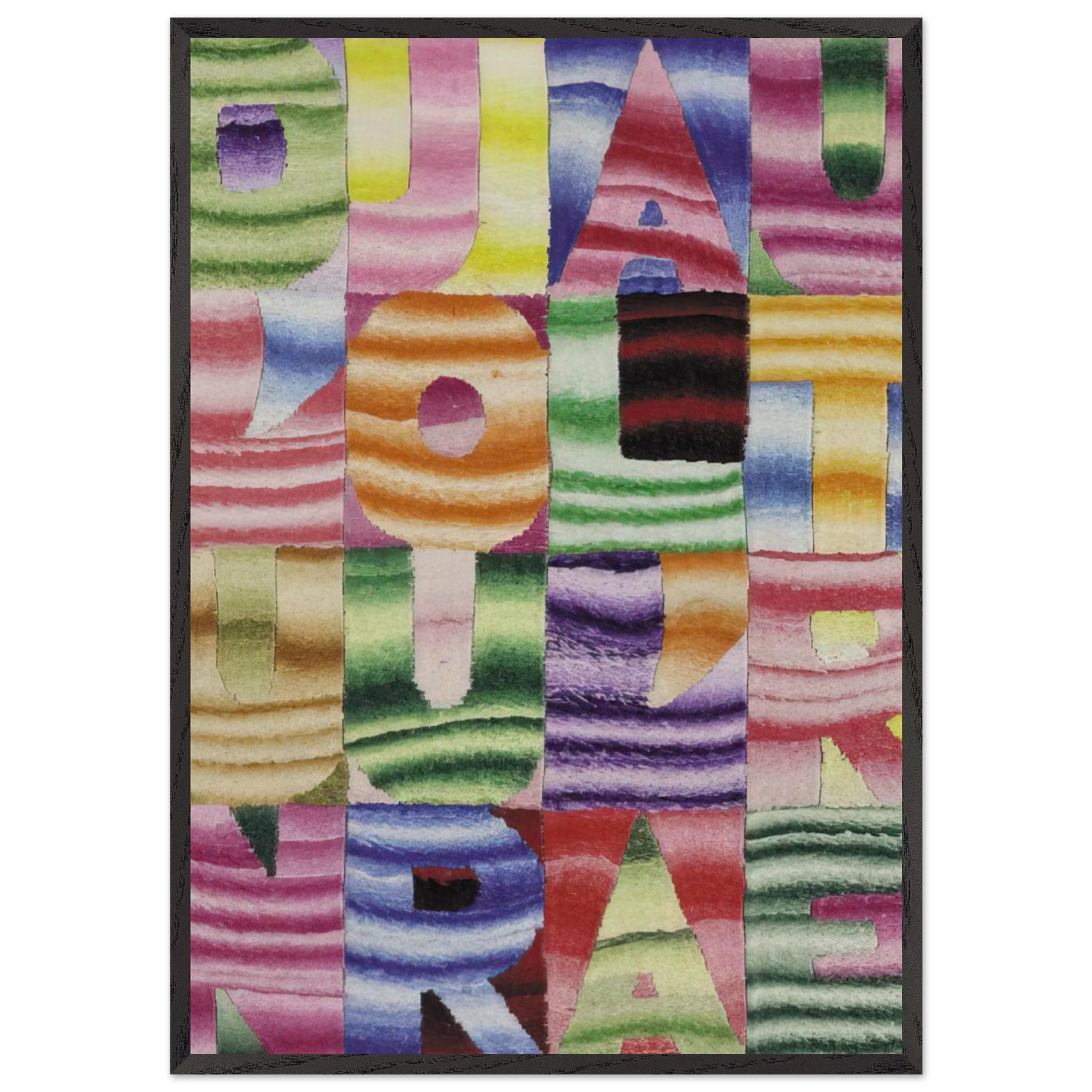 D UN JOUR A L AUTRE - Alighiero Boetti 70x100 cm / 28x40 inches Framed Art Print – Black Wooden Frame