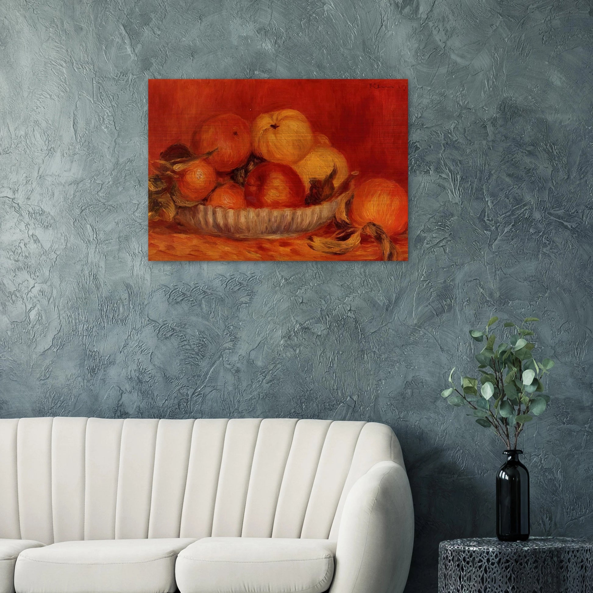 Still Life with Apples and Oranges - Pierre-Auguste Renoir Brushed Aluminum Print - 70x100 cm / 28x40 inches | Pierre-Auguste Renoir Aluminum Print | Pierre-Auguste Renoir Prints