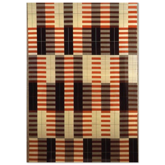 BLACK WHITE RED 1964 - Anni Albers Brushed Aluminum Print - 70x100 cm / 28x40 inches | Anni Albers Aluminum Print | Anni Albers Prints