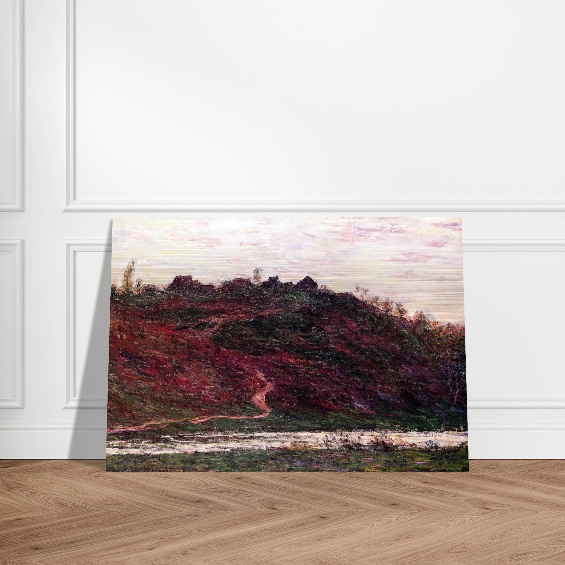 The Village of La Coche-Blond, Evening - claude monet Brushed Aluminum Print - 70x100 cm / 28x40 inches | claude monet Aluminum Print | claude monet Prints