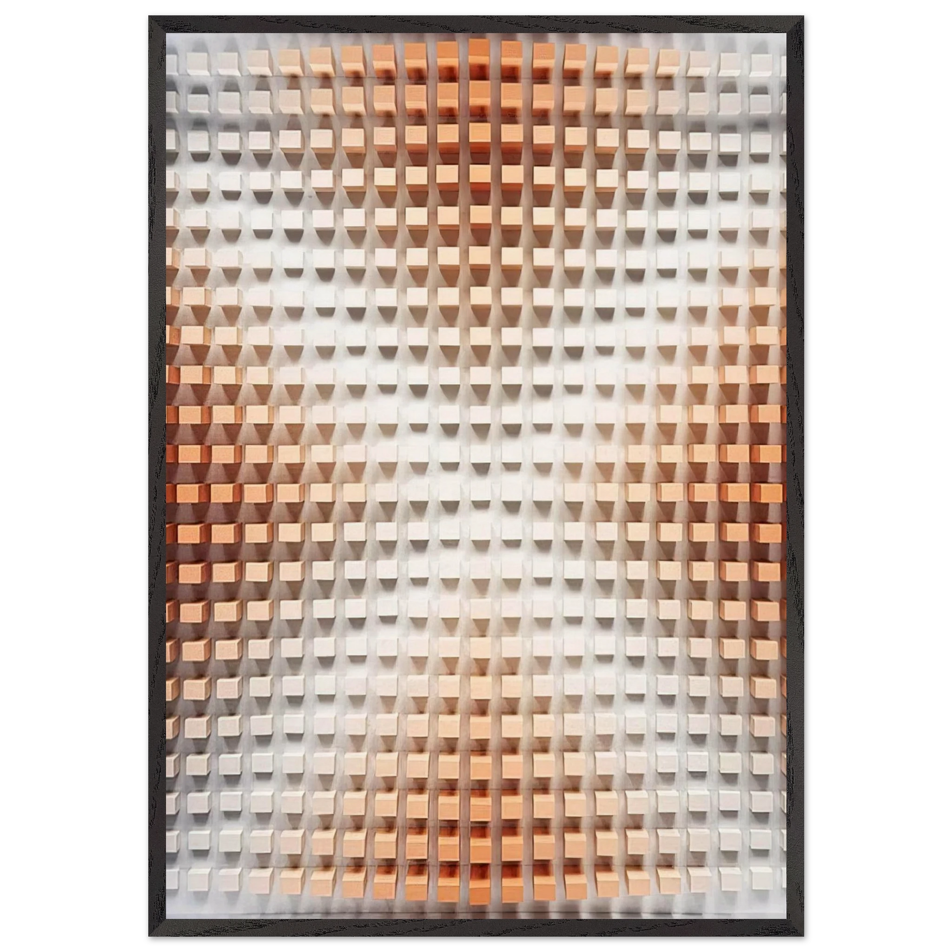 Rilievo cromodinamico - Op Art - Dadamaino Framed Art Print – Black Wooden Frame - Default Title - -Framed Art Print