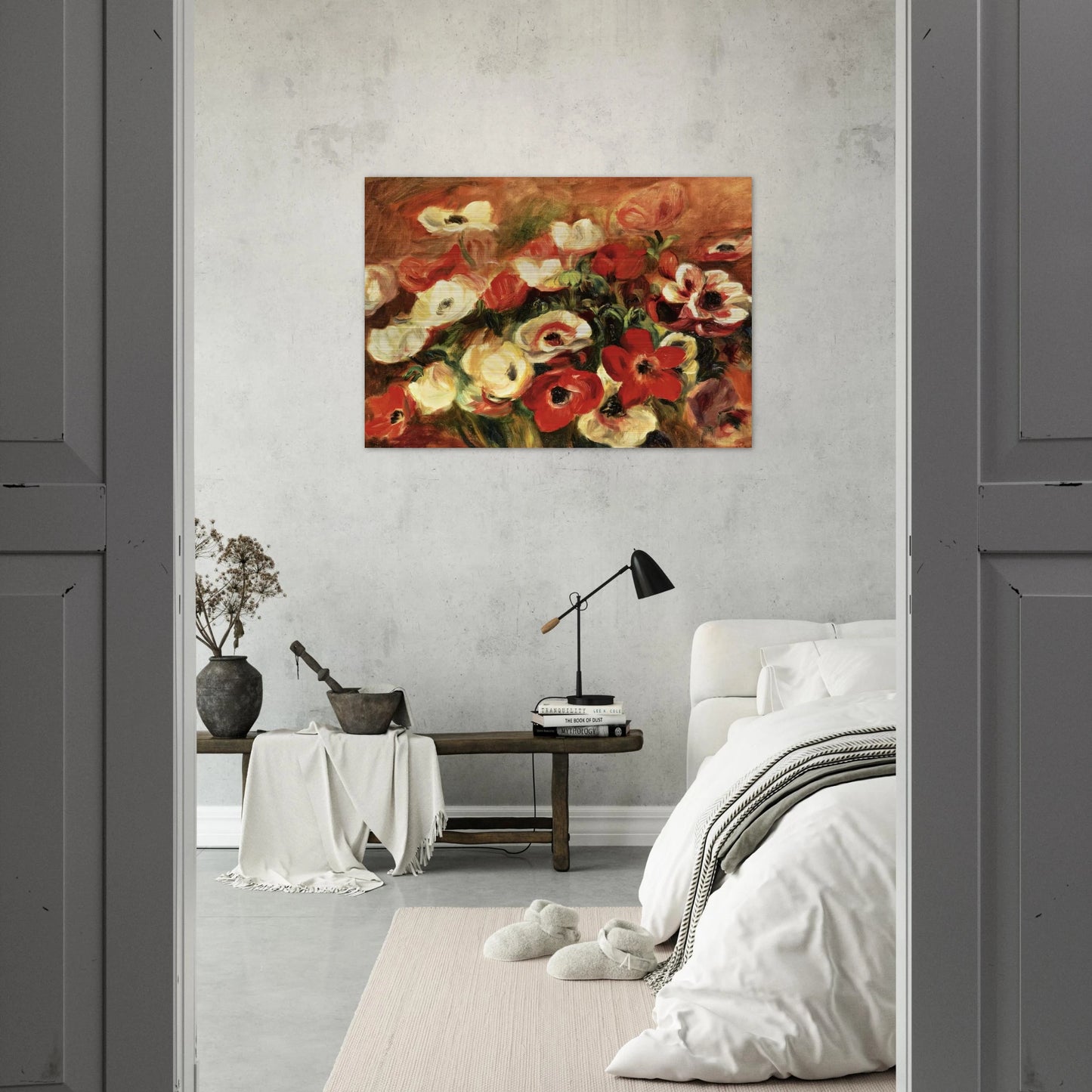 Spray of Anemones - Pierre-Auguste Renoir Brushed Aluminum Print - 70x100 cm / 28x40 inches | Pierre-Auguste Renoir Aluminum Print | Pierre-Auguste Renoir Prints