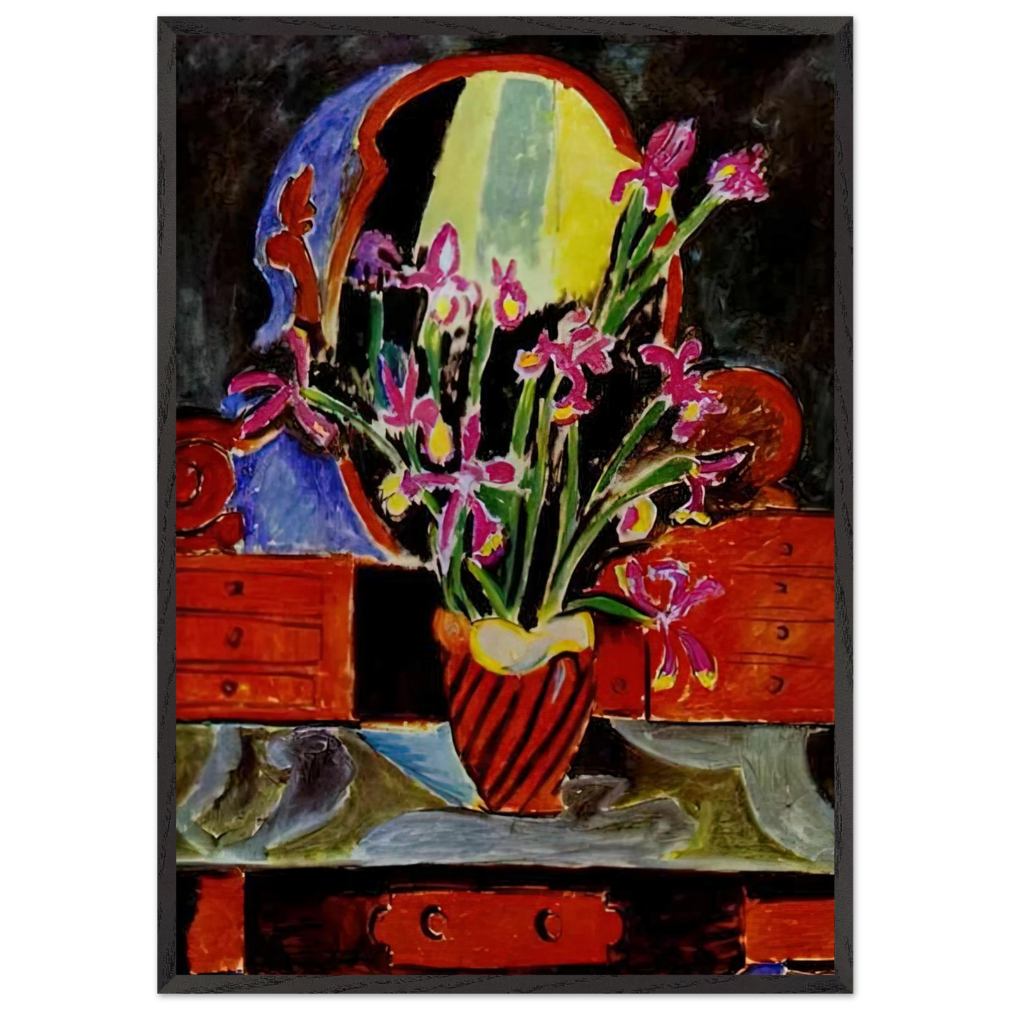 VASE OF IRISES 1912 - Henri Matisse Framed Art Print – Black Wooden Frame - Default Title - -Framed Art Print