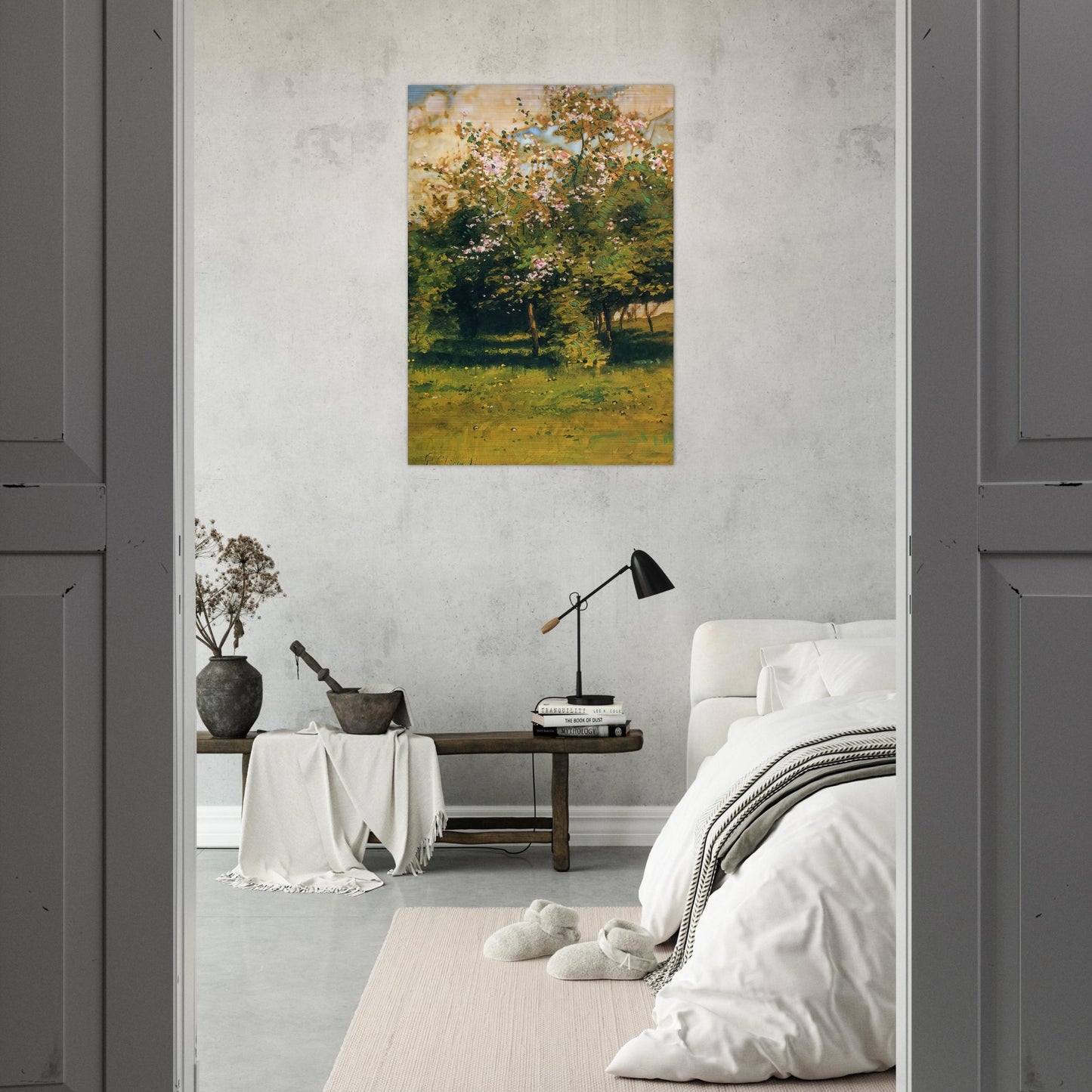 Blossoming Trees - Childe Hassam Brushed Aluminum Print - 70x100 cm / 28x40 inches | Childe Hassam Aluminum Print | Childe Hassam Prints