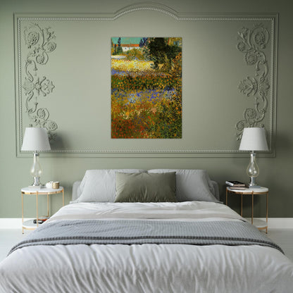 Flowering Garden - Vincent van Gogh Brushed Aluminum Print - 70x100 cm / 28x40 inches | Vincent van Gogh Aluminum Print | Vincent van Gogh Prints