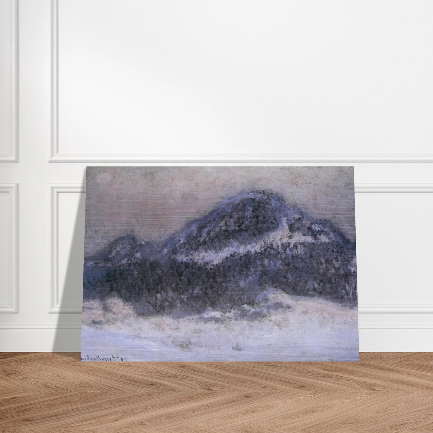 Mount Kolsaas in Misty Weather - claude monet Brushed Aluminum Print - 70x100 cm / 28x40 inches | claude monet Aluminum Print | claude monet Prints