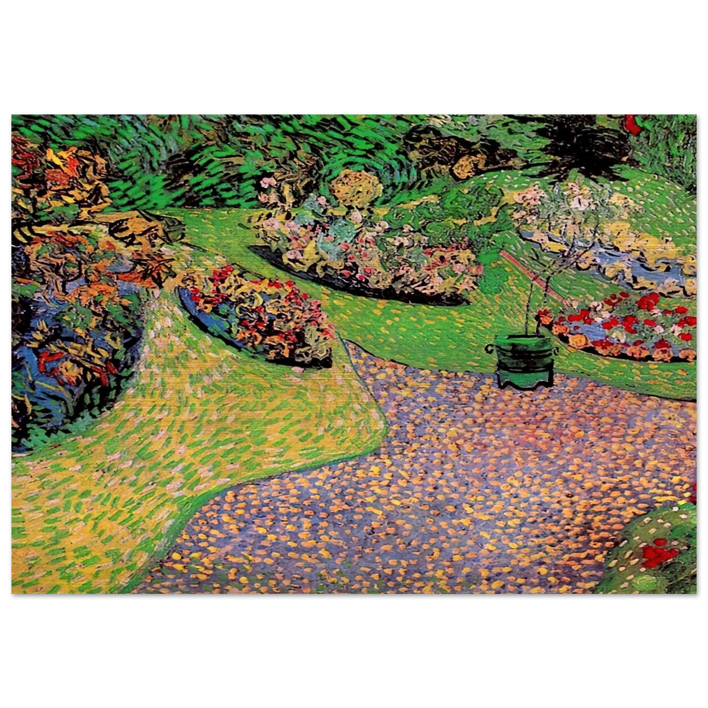 Garden in Auvers - Vincent van Gogh Brushed Aluminum Print - 70x100 cm / 28x40 inches | Vincent van Gogh Aluminum Print | Vincent van Gogh Prints