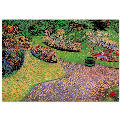 Garden in Auvers - Vincent van Gogh Brushed Aluminum Print - 70x100 cm / 28x40 inches | Vincent van Gogh Aluminum Print | Vincent van Gogh Prints