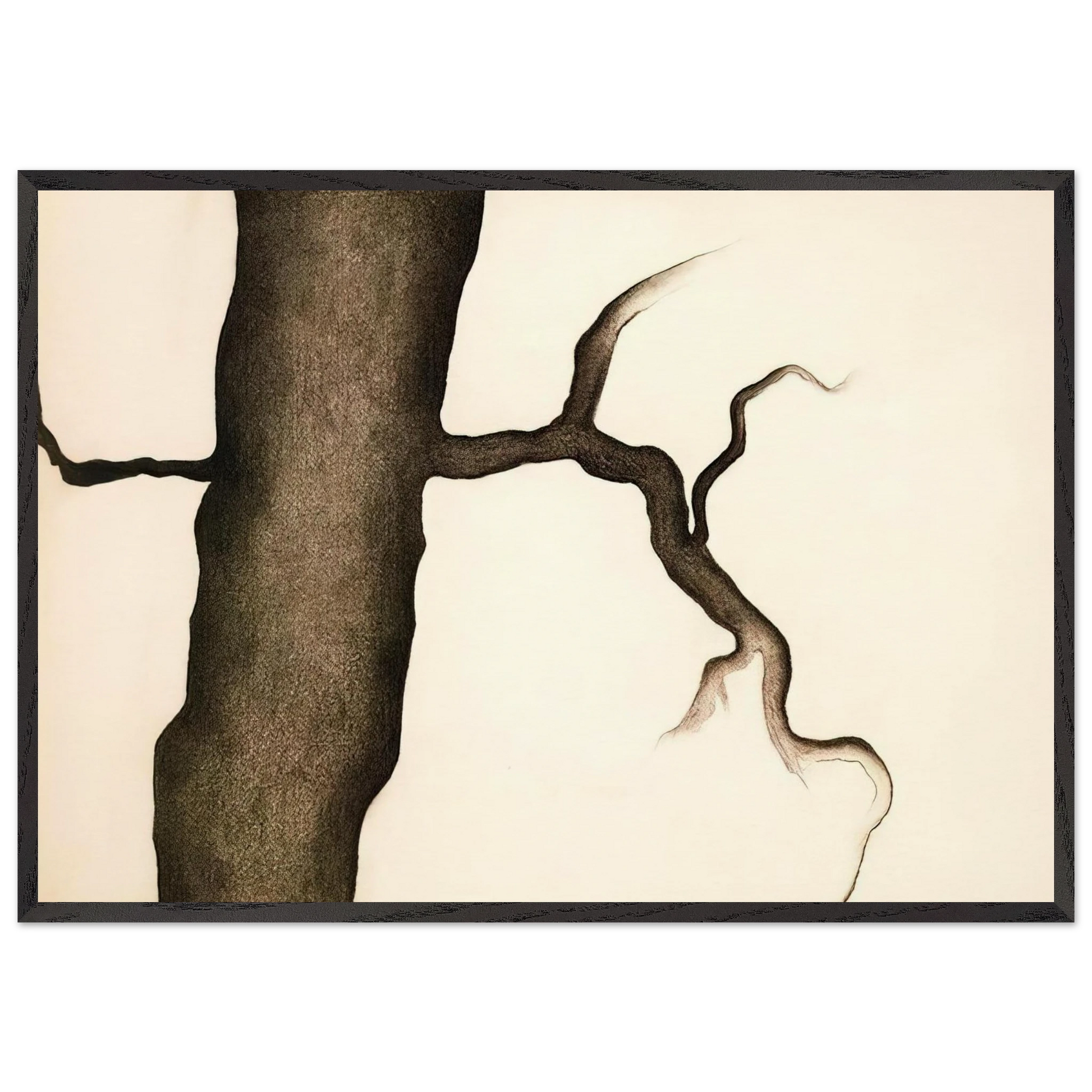 Drawing III - Georgia OKeeffe 70x100 cm / 28x40 inches Framed Art Print – Black Wooden Frame