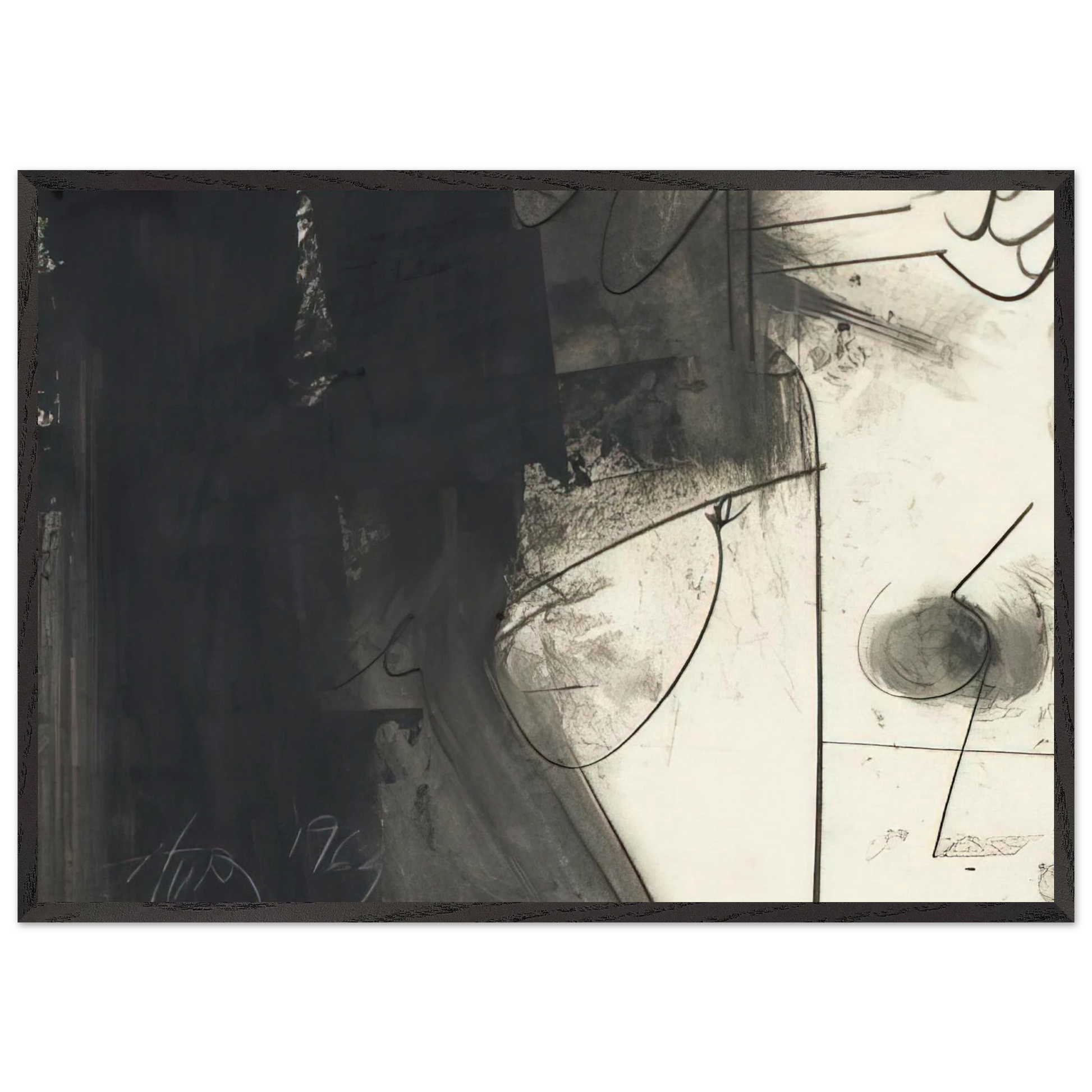 Untitled - 1963 N16 - Hassel Smith Framed Art Print – Black Wooden Frame - Default Title - -Framed Art Print