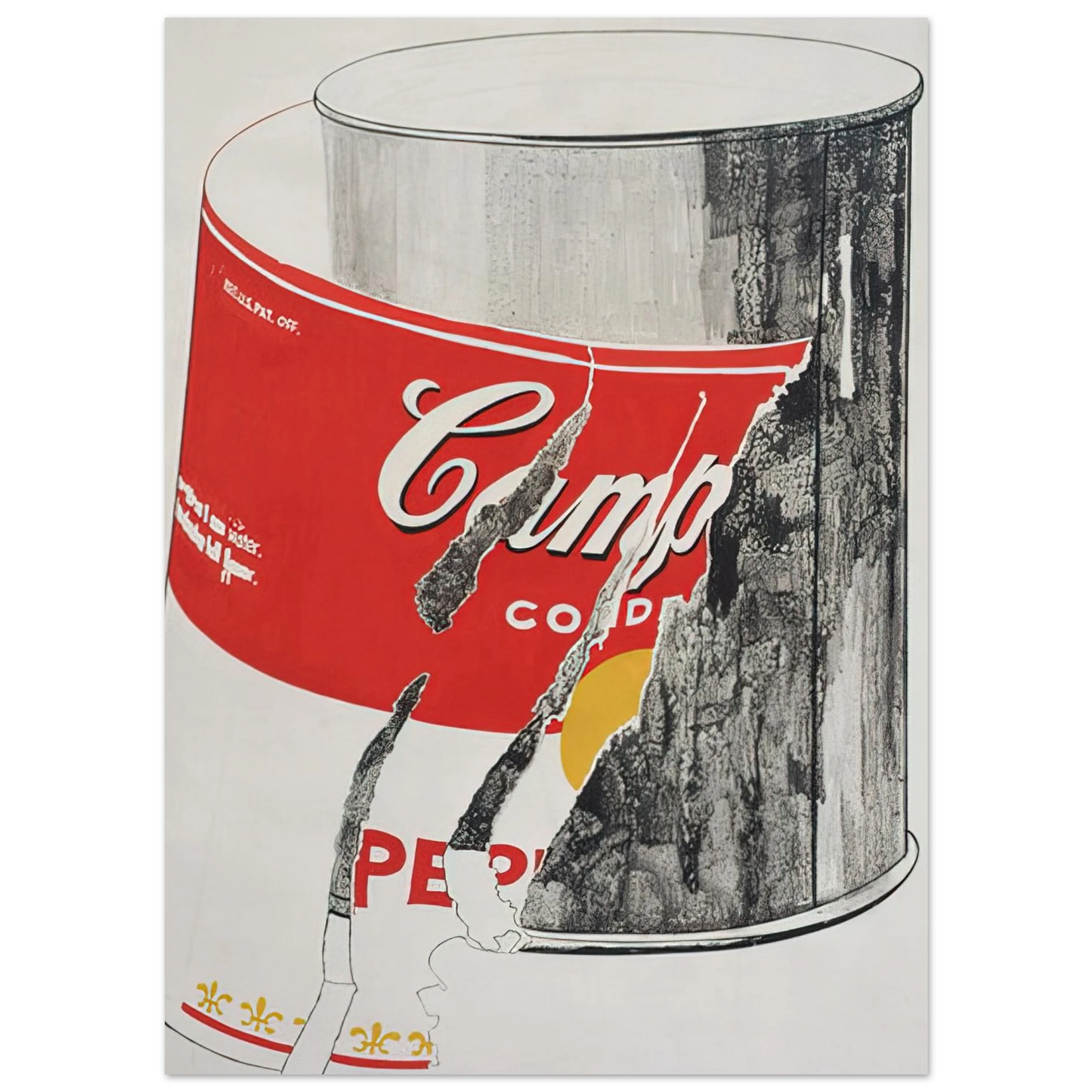 Andy Warhol - Big Torn Campbell's Soup Can  Pepper Pot  Fine Art Poster - 40x60 cm / 16x24 inches