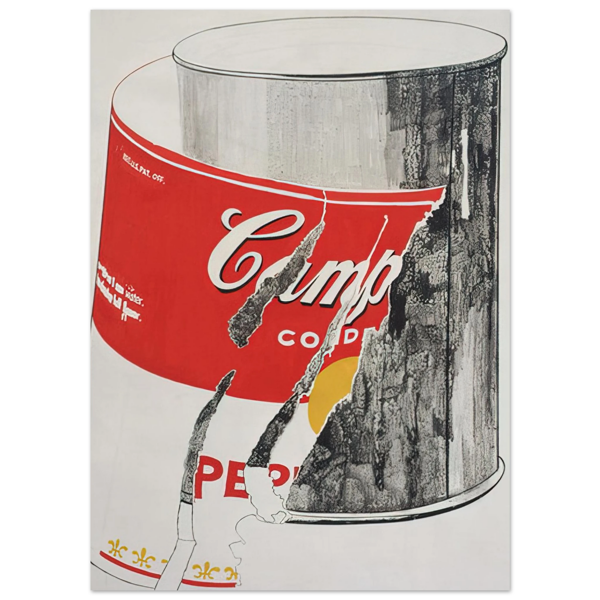 Andy Warhol - Big Torn Campbell's Soup Can  Pepper Pot  Fine Art Poster - 40x60 cm / 16x24 inches