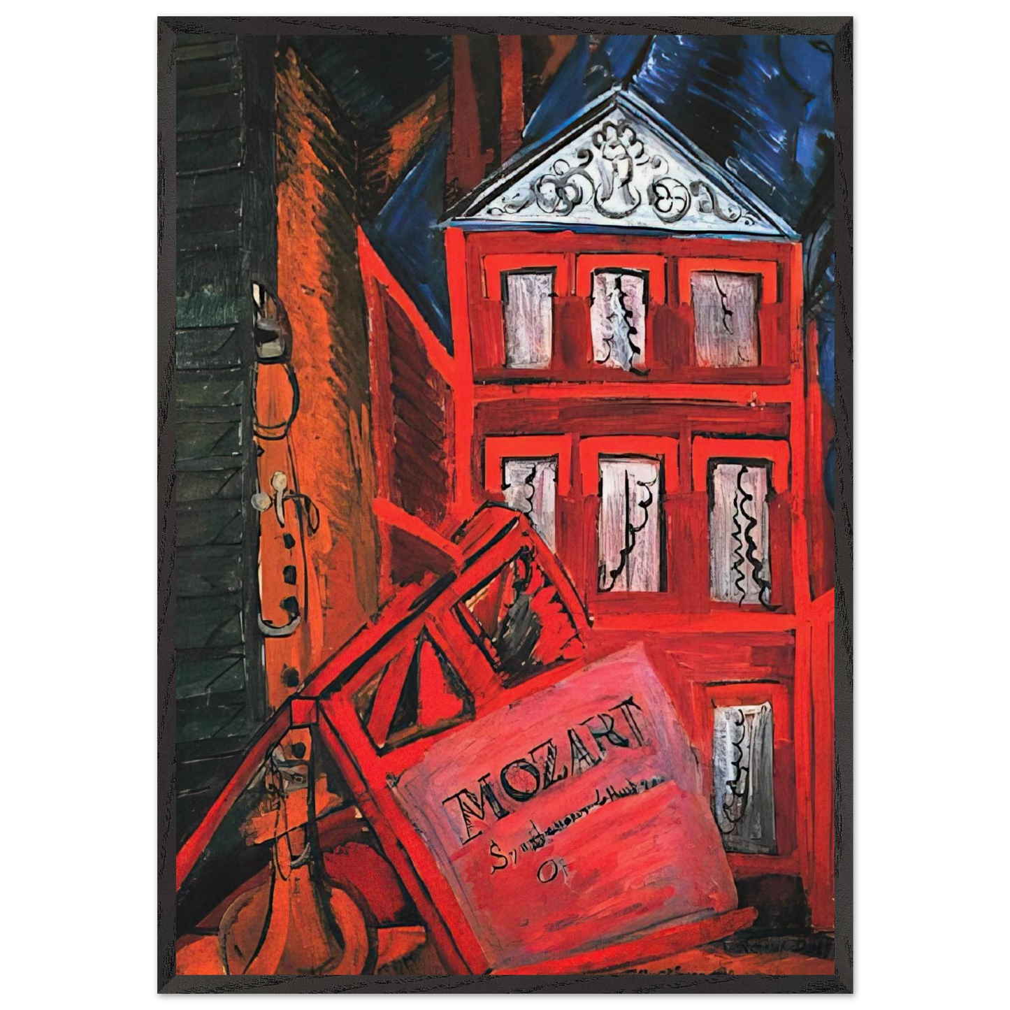 HOMMAGE TO MOZART 1915 - Raoul Dufy Framed Art Print – Black Wooden Frame - Default Title - -Framed Art Print