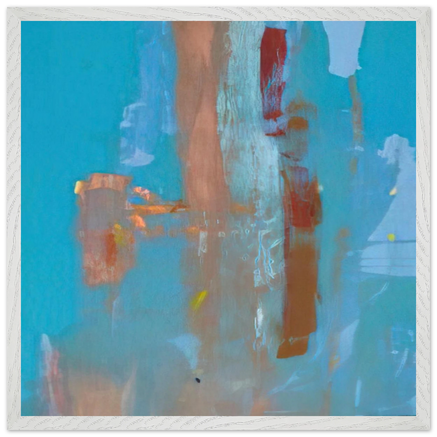 Helen Frankenthaler - In on Blue - 1976 Wall art - 45x60 cm / 18x24 inches - Premium Wooden Framed Poster With Fine Art Paper - White frame