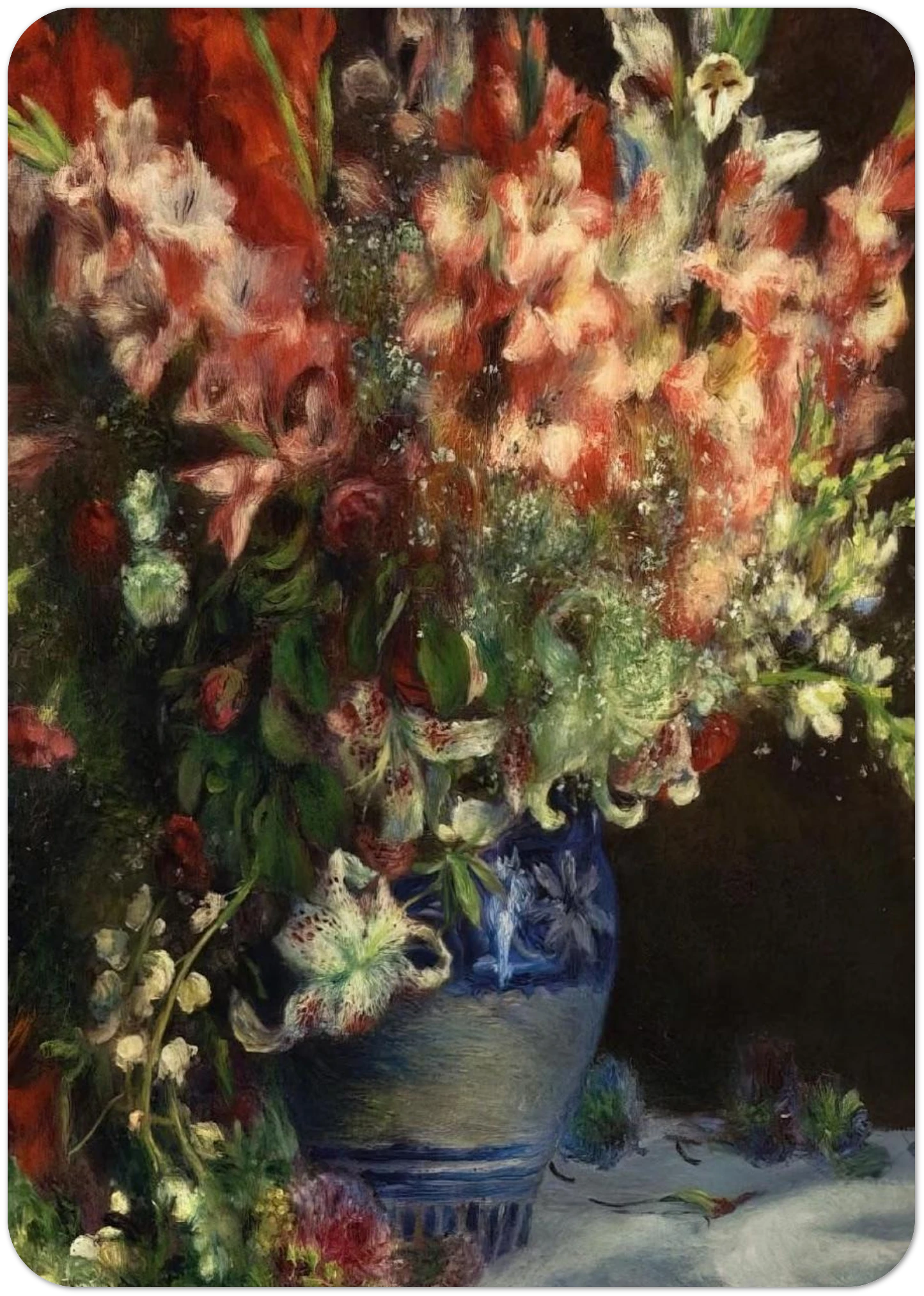 Gladiolas in a Vase By Pierre-Auguste Renoir Pack of 10 Post Cards | Pierre-Auguste Renoir Post Cards | A6 (10.5 x 14.8 cm) - 4.1 x 5.8 inches