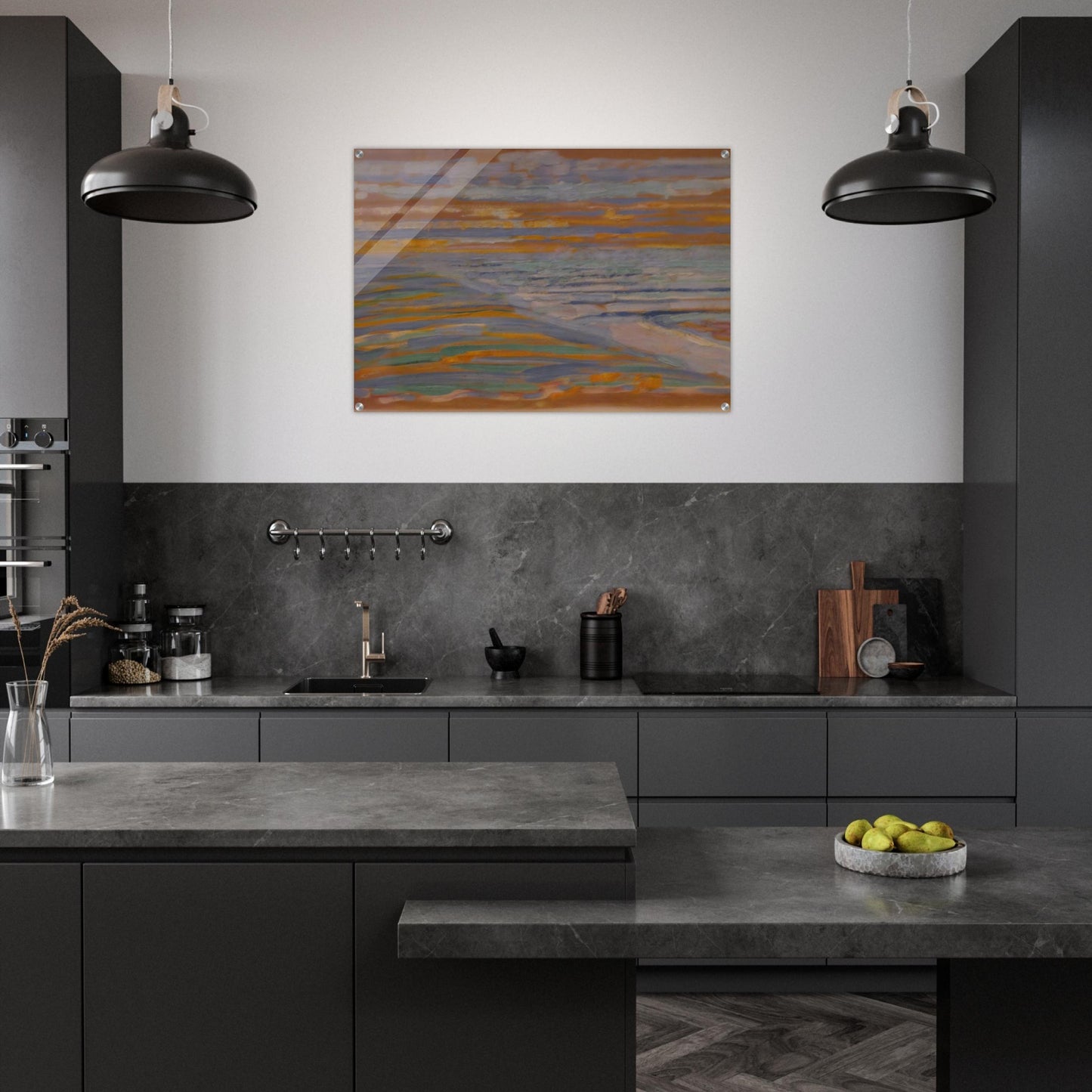 View from the Dunes with Beach and Piers - Piet Mondrian Acrylic Print - 70x100 cm / 28x40″ inches | Piet Mondrian Wall Art | Piet Mondrian Prints