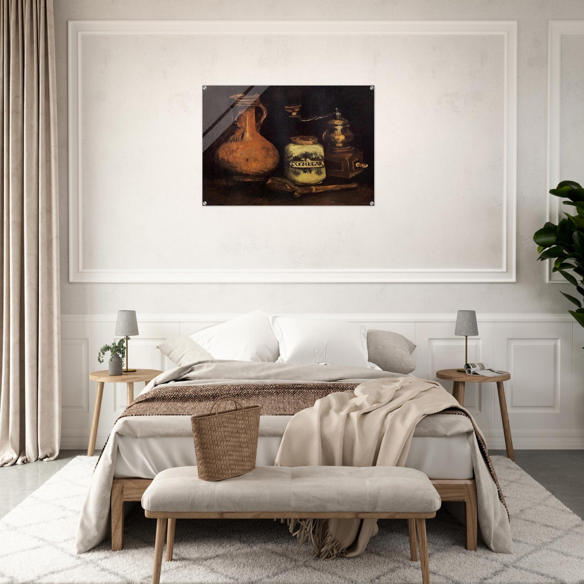 Still Life with Coffee Mill, Pipe Case and Jug - Vincent van Gogh Acrylic Print - 70x100 cm / 28x40″ inches