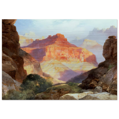 Under the Red Wall - Thomas Moran Brushed Aluminum Print - 70x100 cm / 28x40 inches | Thomas Moran Aluminum Print | Thomas Moran Prints