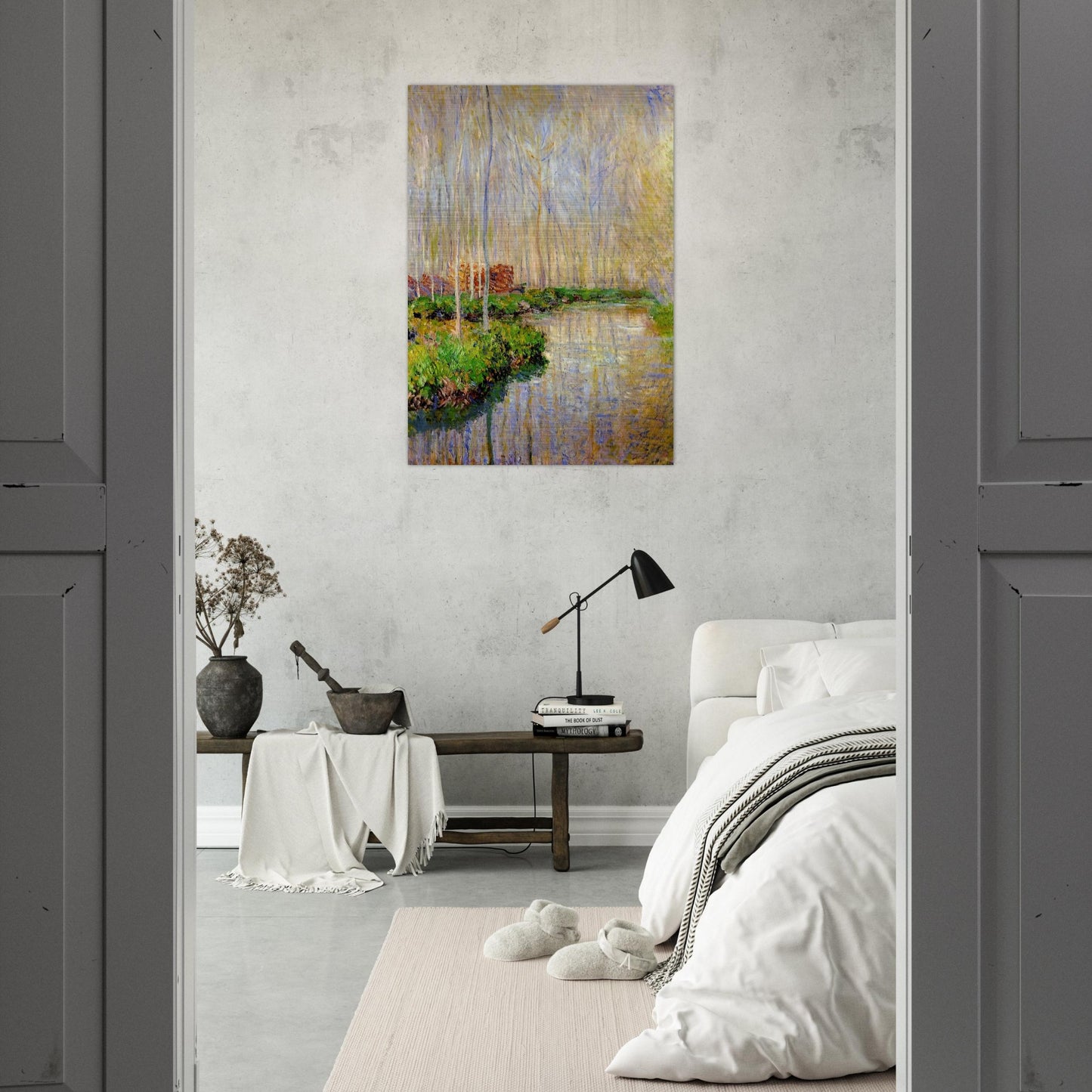 The River Epte - claude monet Brushed Aluminum Print - 70x100 cm / 28x40 inches | claude monet Aluminum Print | claude monet Prints