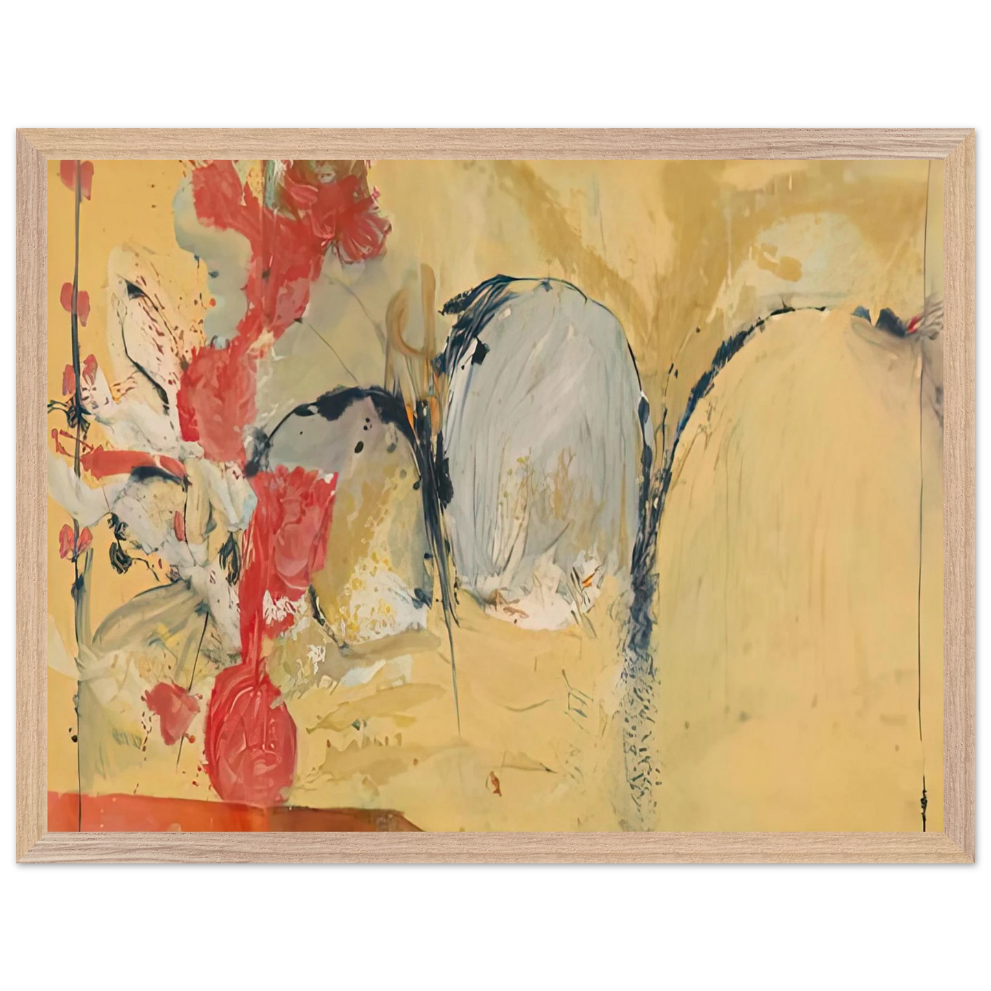 Helen Frankenthaler - Large Abstract Still Life, 1951- Wall Art - 60x80 cm / 24x32 inches - Premium Wooden Framed Poster With Fine Art Paper - White frame