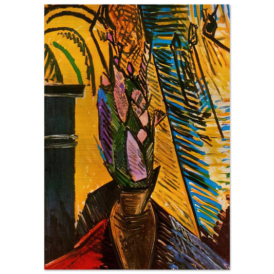 Flowers on the table - Pablo Picasso Brushed Aluminum Print - 70x100 cm / 28x40 inches | Pablo Picasso Aluminum Print | Pablo Picasso Prints