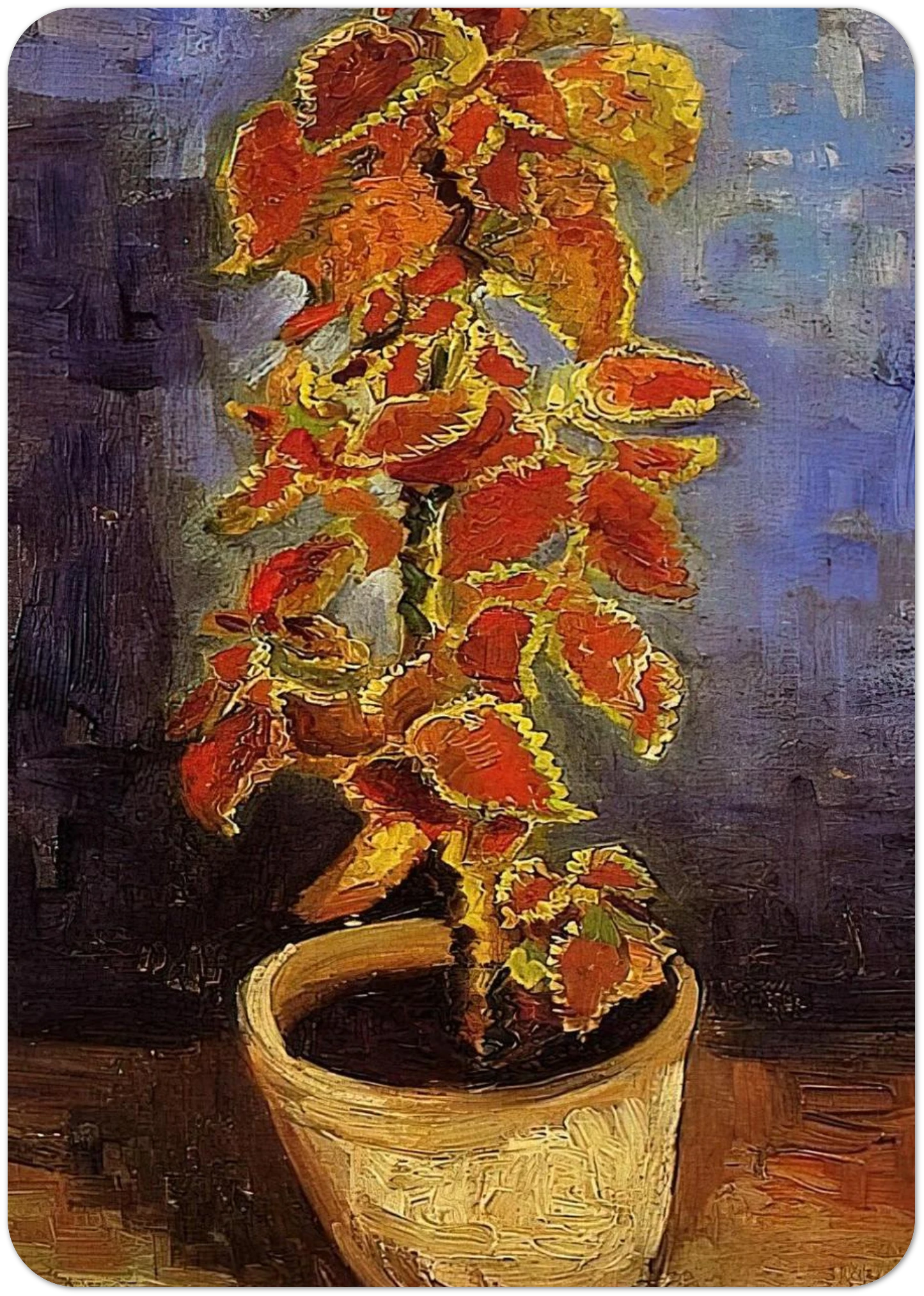 Coleus Plant in a Flowerpot By Vincent van Gogh Pack of 10 Post Cards | Vincent van Gogh Post Cards | A6 (10.5 x 14.8 cm) - 4.1 x 5.8 inches