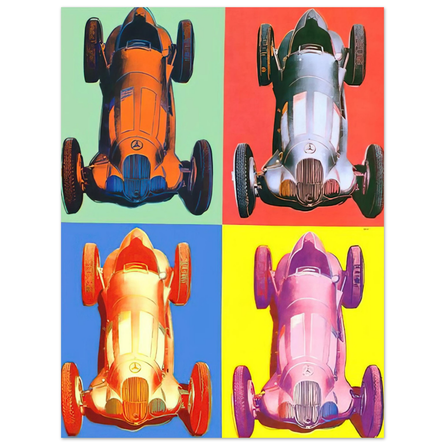 Andy Warhol - Benz Racing Car Fine Art Poster - 13x18 cm / 5x7 inches
