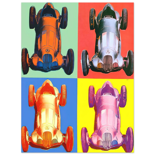 Andy Warhol - Benz Racing Car Fine Art Poster - 13x18 cm / 5x7 inches