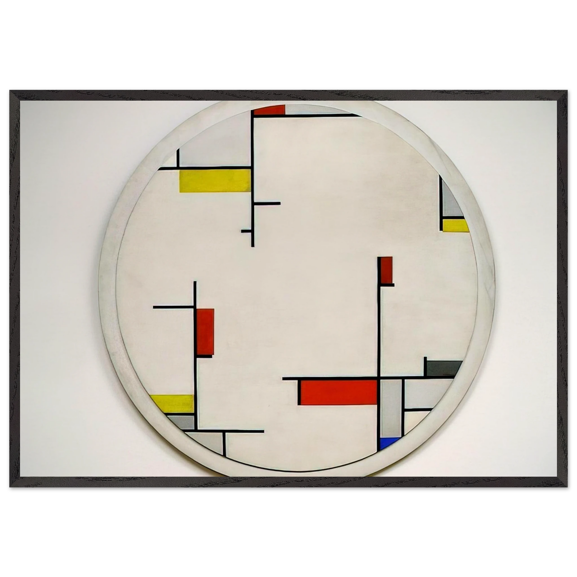 Relational Painting Tondo 1 - 1944 - Fritz Glarner Framed Art Print – Black Wooden Frame - Default Title - -Framed Art Print