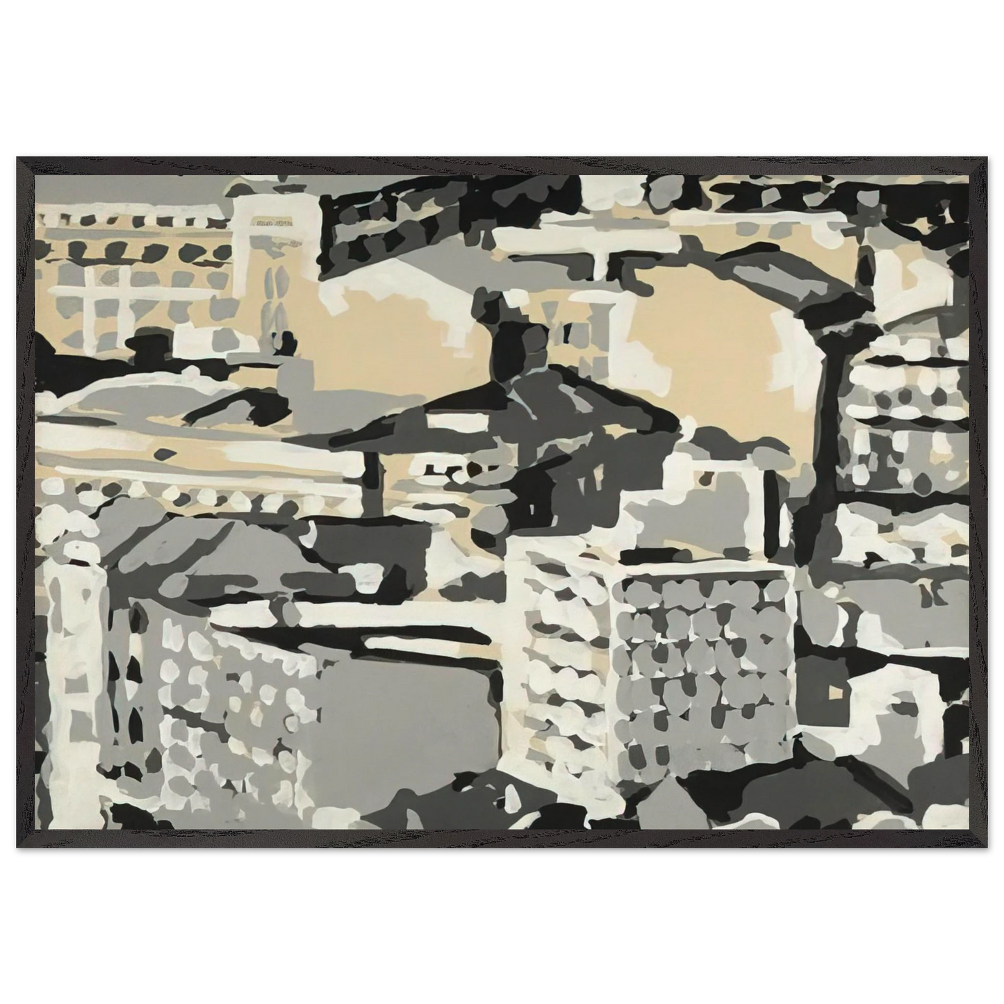 TOWNSCAPE 1969 0 - Gerhard Richter Framed Art Print – Black Wooden Frame - Default Title - -Framed Art Print