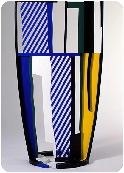 GLASS IV 1977 By Roy Lichtenstein Pack of 10 Post Cards | Roy Lichtenstein Post Cards | A6 (10.5 x 14.8 cm) - 4.1 x 5.8 inches