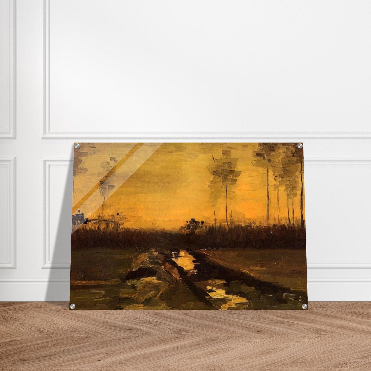 Landscape at Dusk - Vincent van Gogh Acrylic Print - 70x100 cm / 28x40″ inches
