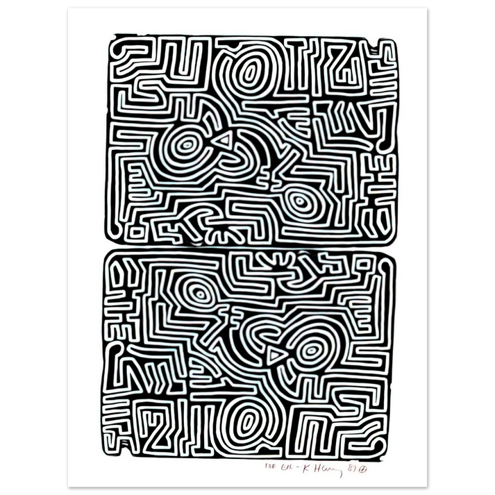 Keith Haring - LABYRINTH 1989  75x100 cm / 30x40inches Fine Art Poster