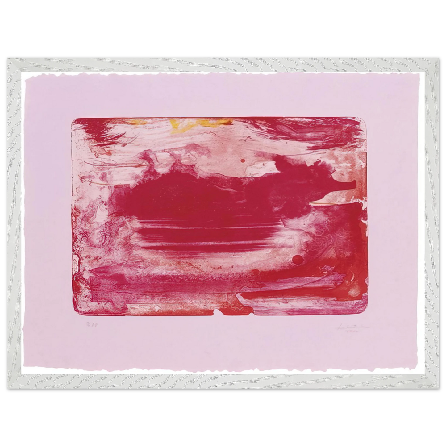 Helen Frankenthaler - The Red Sea - 1982 Wall art - 27x35 cm / 11x14 inches - Premium Wooden Framed Poster With Fine Art Paper - White frame