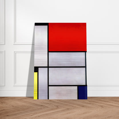 Tableau I - Piet Mondrian Brushed Aluminum Print - 70x100 cm / 28x40 inches | Piet Mondrian Aluminum Print | Piet Mondrian Prints