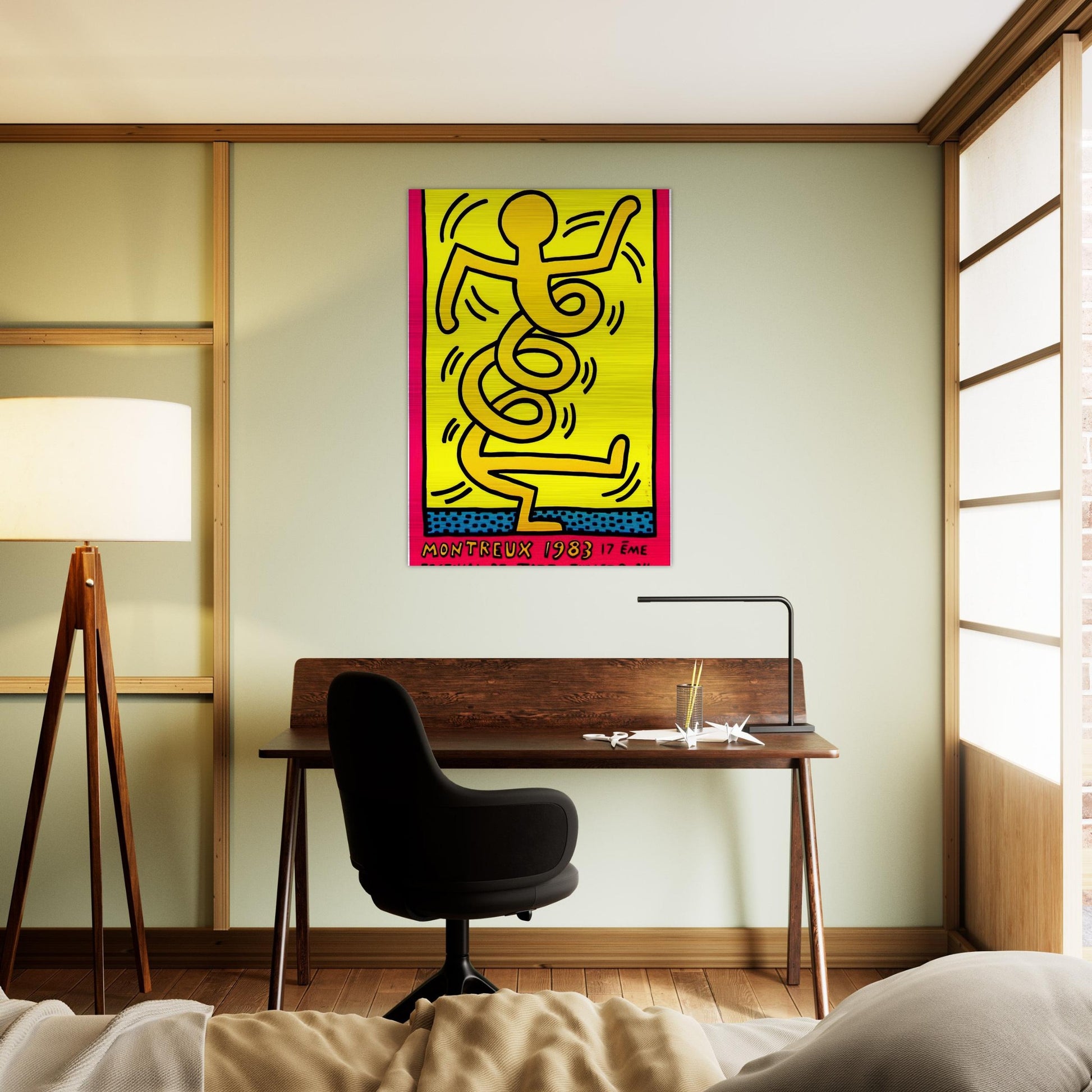 MONTREUX 1983 - Keith Haring Brushed Aluminum Print - 70x100 cm / 28x40 inches | Keith Haring Aluminum Print | Keith Haring Prints