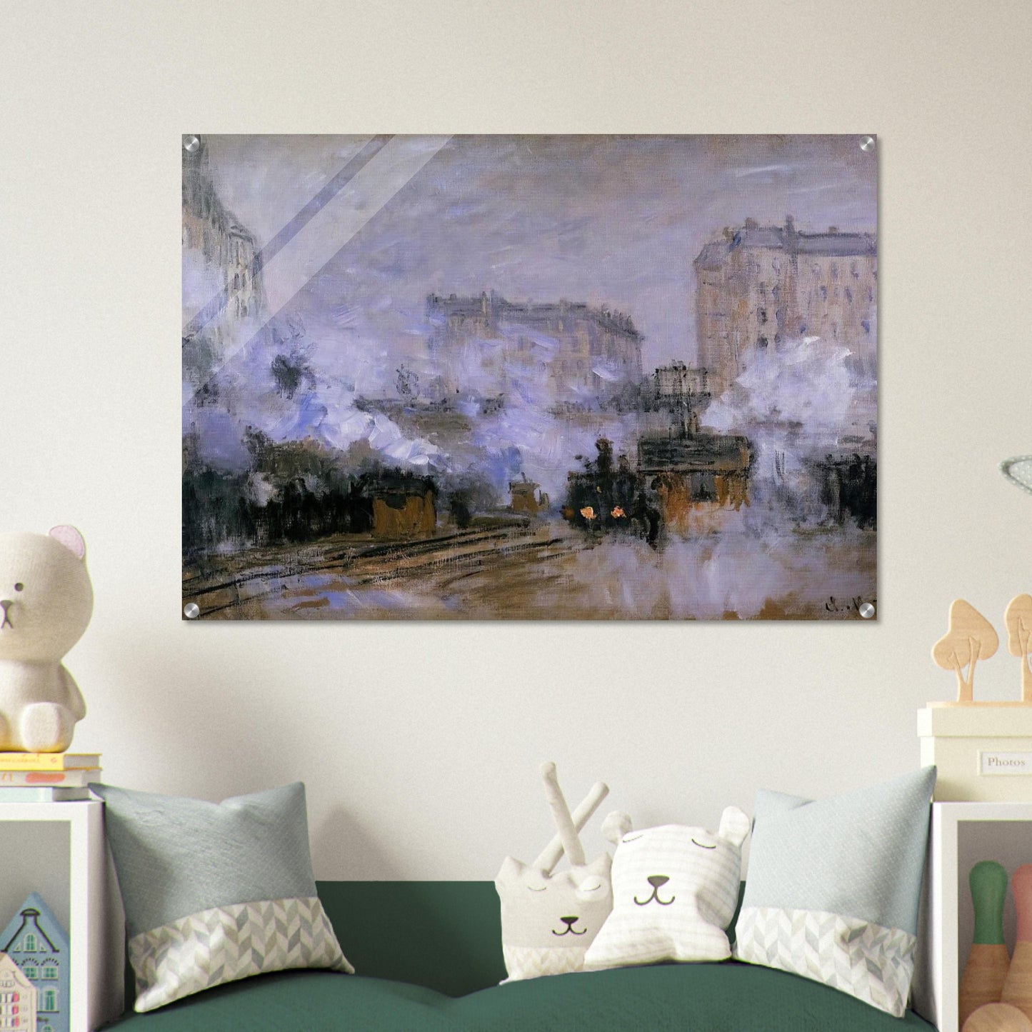 Saint-Lazare Station, Arrival of a Train - claude monet Acrylic Print - 70x100 cm / 28x40″ inches