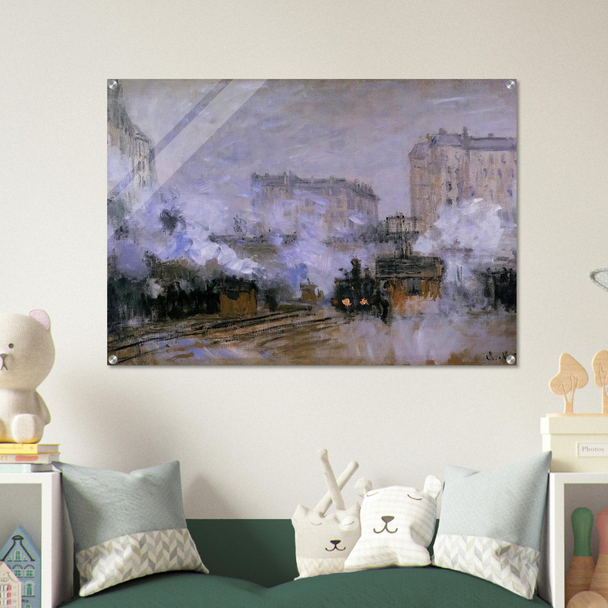 Saint-Lazare Station, Arrival of a Train - claude monet Acrylic Print - 70x100 cm / 28x40″ inches