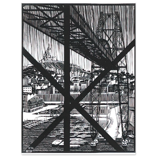 MC Escher - MARCEILLES DECEMBER 1936 1936 Wall Art - 21x29.7 cm / 8x12" - Fine Art Poster - -