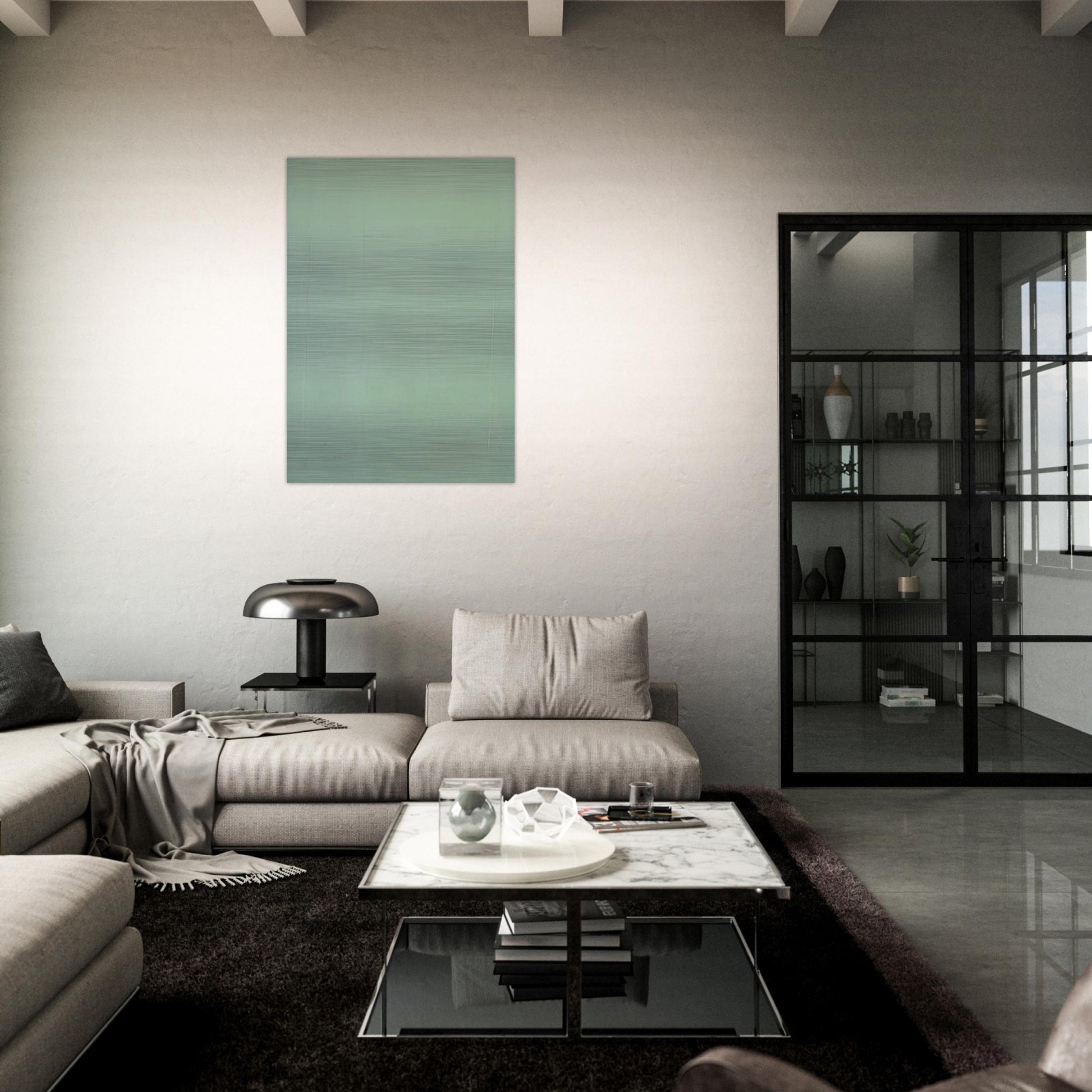 Transparent Green Sun-Box - 1970 - Theodoros Stamos Brushed Aluminum Print - 70x100 cm / 28x40 inches | Theodoros Stamos Aluminum Print | Theodoros Stamos Prints