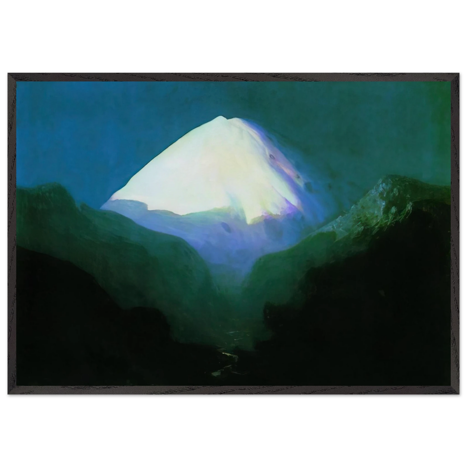 Elbrus Moonlit Night - Arkhyp Kuindzhi Framed Art Print – Black Wooden Frame - Default Title - -Framed Art Print