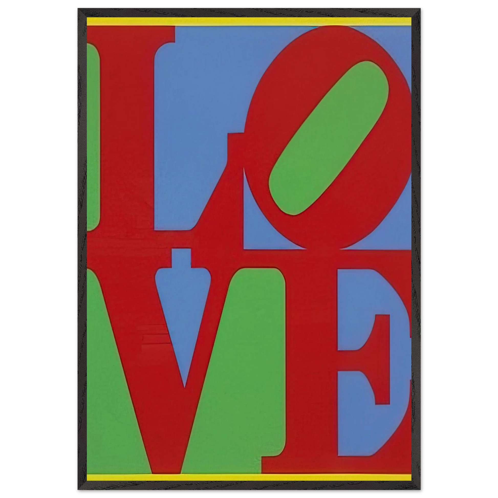 Heliotherapy Love - Robert Indiana Framed Art Print – Black Wooden Frame - Default Title - -Framed Art Print