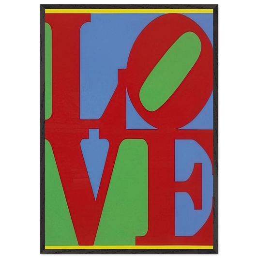 Heliotherapy Love - Robert Indiana Framed Art Print – Black Wooden Frame - Default Title - -Framed Art Print