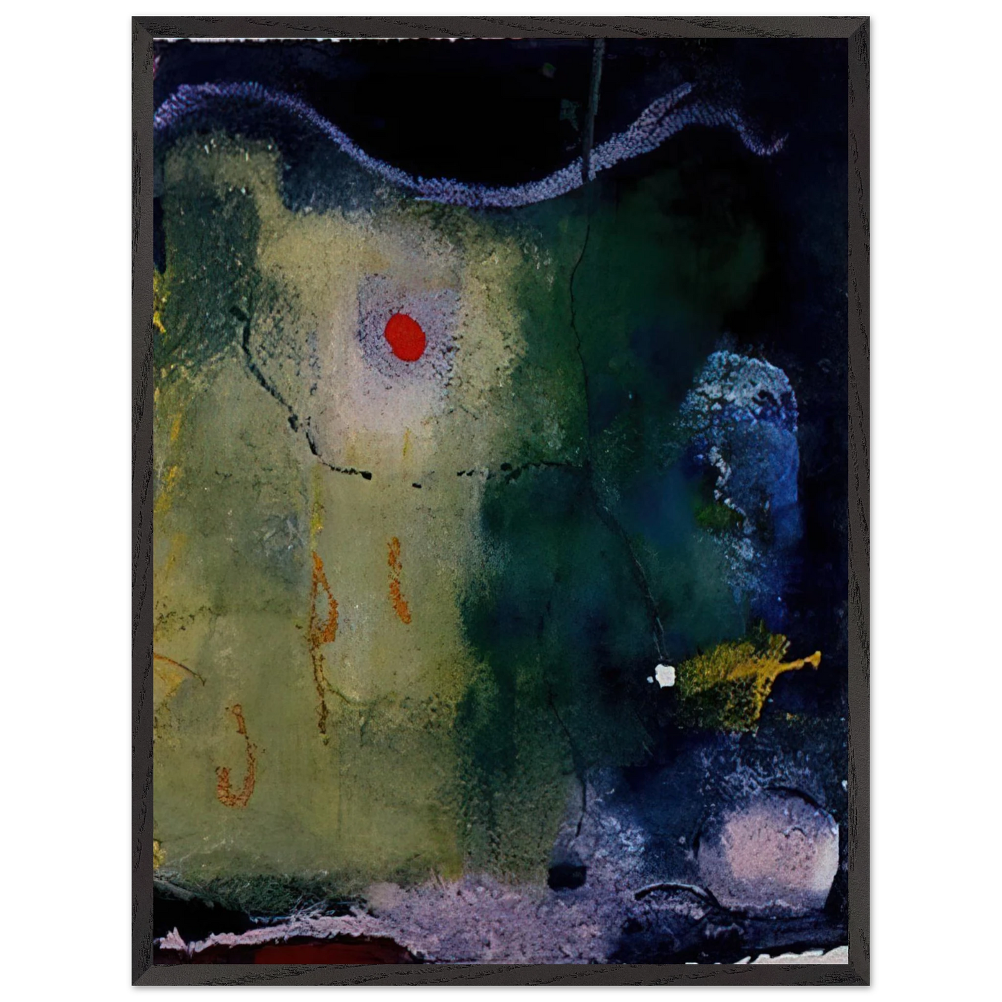Helen Frankenthaler - The Other Side of the Moon - 1995 Wall art - 60x80 cm / 24x32 inches - Premium Wooden Framed Poster With Fine Art Paper - White frame